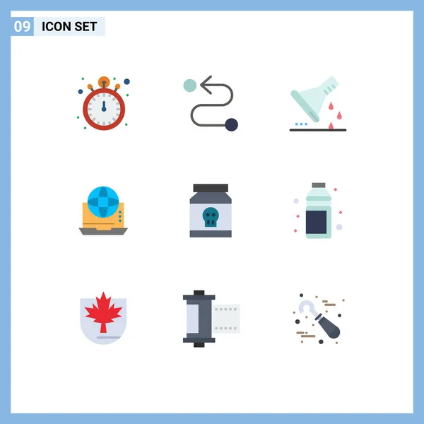 Creative Icons Modern Signs Sysymbols Online Connection Erlenmeyer Flask Communication — Vector de stock