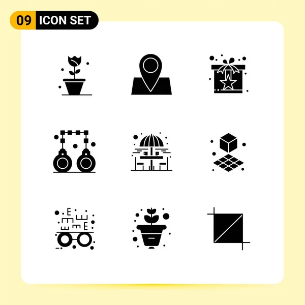 Universal Icon Symbols Group Modern Solid Glyphen Chair Penalty Gift — Stockvektor