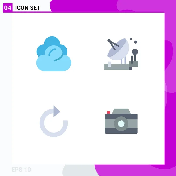 Modern Set Flat Icons Symbols Climate Arrow Storage Parabolic Refresh — Stock Vector