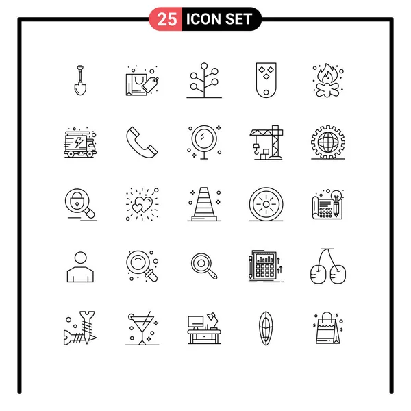 Universal Icon Symbols Group Modern Lines Three Military Sale Insignia — Stock Vector