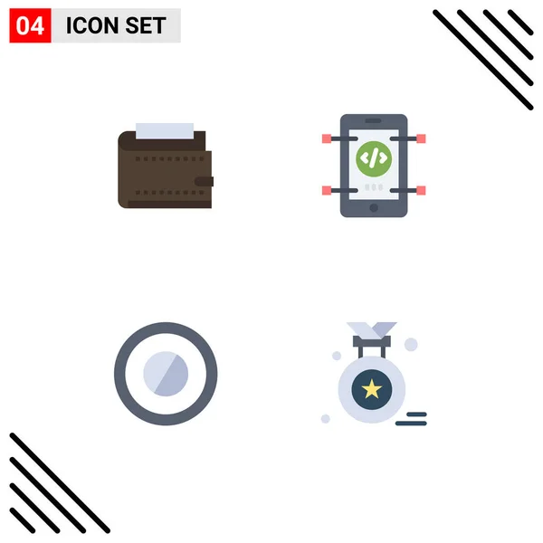 Pack Modern Flat Icons Signs Sysymbols Web Print Media Wallet — Vector de stock