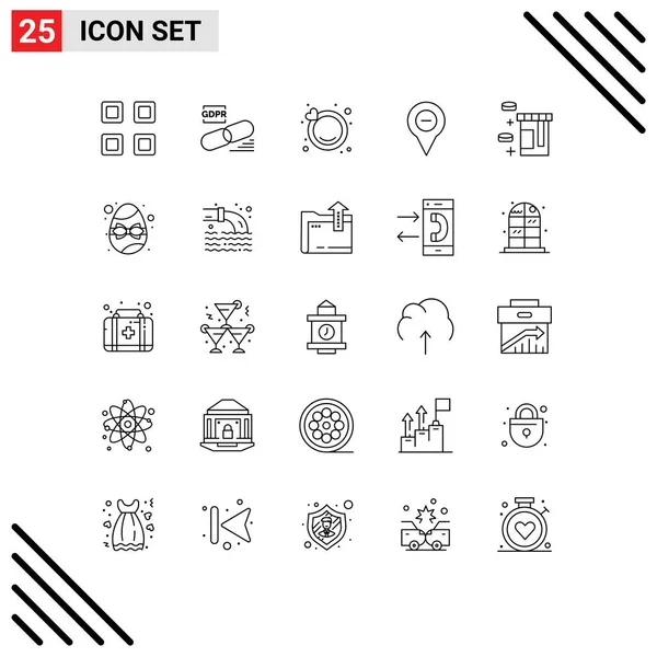 Felhasználói Felület Line Pack Modern Jelek Szimbólumok Tabletta Pin Biztonság — Stock Vector