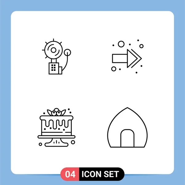 Creative Icons Modern Signs Sysymbols Alarm Dessert Fire Back Sweets — Archivo Imágenes Vectoriales