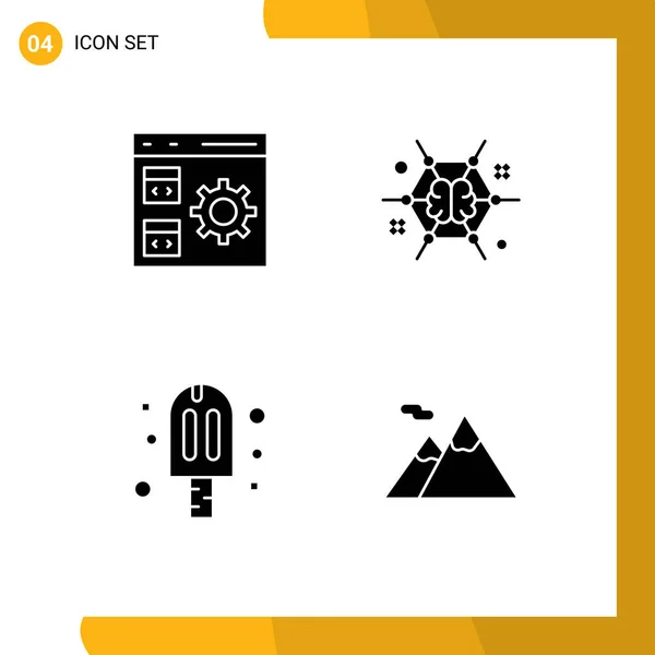 Pack Modern Solid Glyphs Signs Symbols Web Print Media App — Stock Vector