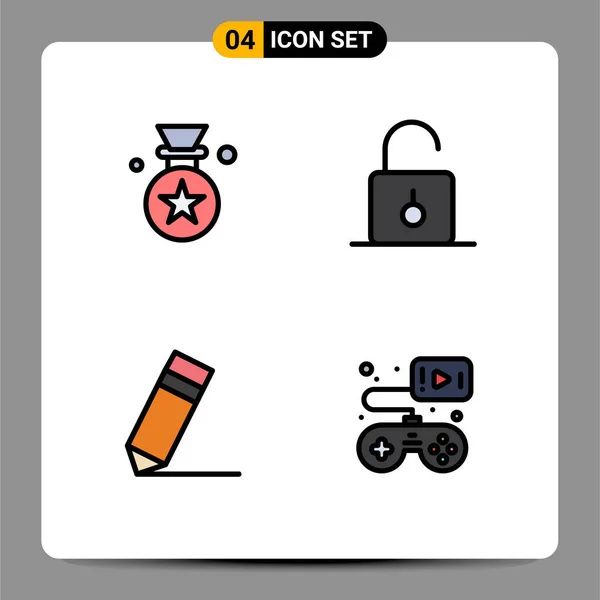 Universal Icon Symbols Group Modern Filledline Flat Colors Star Achievement —  Vetores de Stock