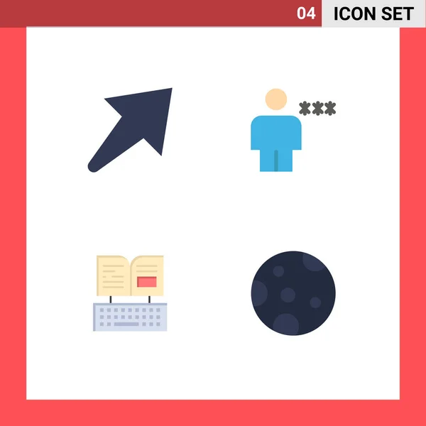 Thematic Vector Flat Icons Editable Sysymbols Arrow Keyboard Avatar Human — Vector de stock