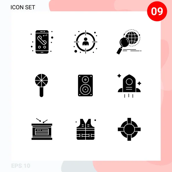 Interface Usuário Solid Glyph Pack Modern Signs Symbols Infancy Baby — Vetor de Stock