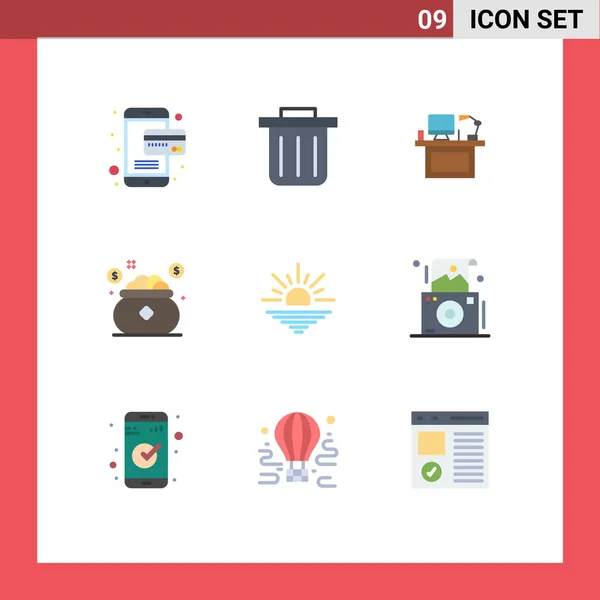 Stock Vector Icon Pack Line Signs Symbols Light Saving Office — Stock Vector