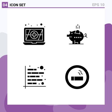 Web ve Mobil Uygulamalar için Evrensel Katı Semboller Antivirüs, Finansal, domuzcuk, analiz, biyoloji Düzenlenebilir Vektör Tasarım Elemanları