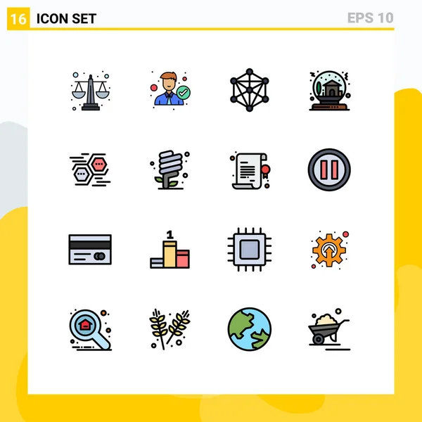 Set Modern Icons Sysymbols Signs House Gift Right Christmas Machine — Vector de stock