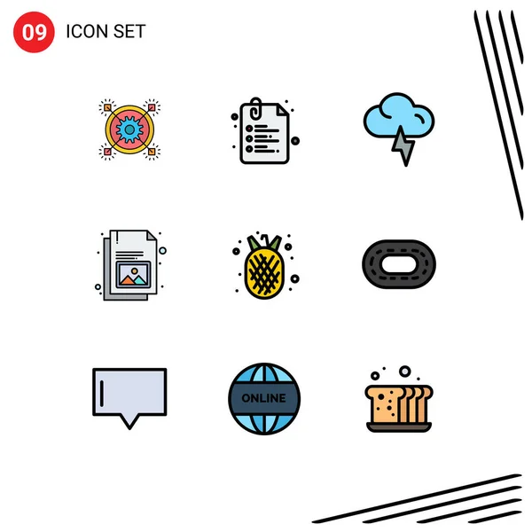 Stock Vector Icon Pack Line Signs Symbols Amanas Comosus Image — 스톡 벡터