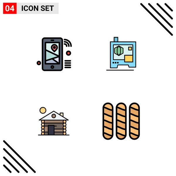 Stock Vector Icon Pack Líneas Señalización Símbolos Para Internet Construcción — Archivo Imágenes Vectoriales