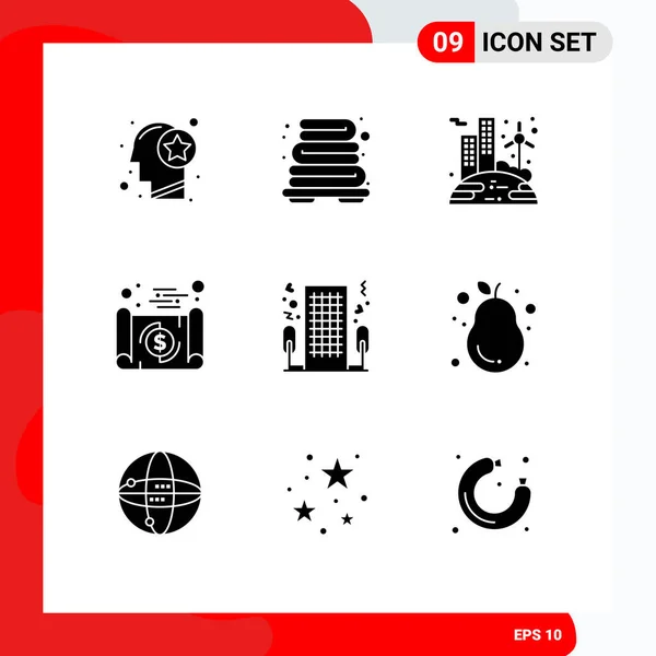 Stock Vector Icon Pack Líneas Signos Símbolos Para Corazón Dinero — Vector de stock