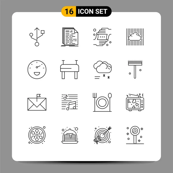 Creative Icons Modern Signs Symbols Gauge Secure Gesture Sky Cloud — Stock Vector
