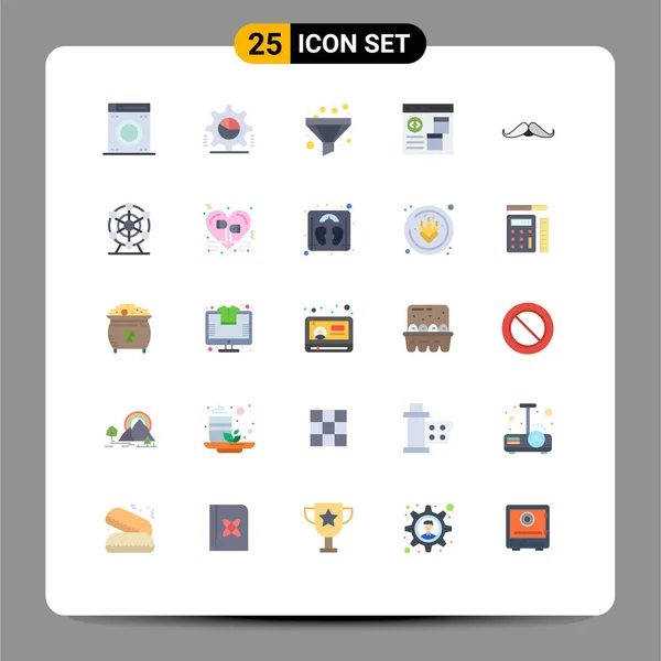 Set Modern Icons Sysymbols Signs Hipster Development Filter Develop Browser — Vector de stock
