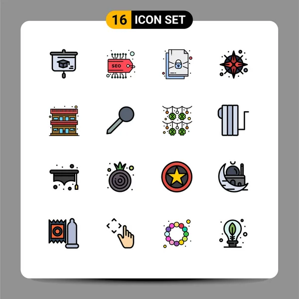 Vector Icon Pack Line Signs Symbols Travel Conactionation Lock Motel — 스톡 벡터