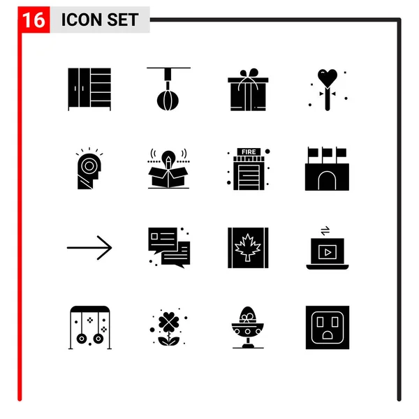 16个基本的光 事件可编辑向量设计元素的用户界面包 — 图库矢量图片