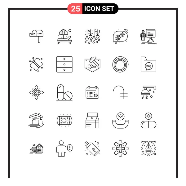 25行符号和符号促进进步 技术支持可编辑向量设计元素 — 图库矢量图片