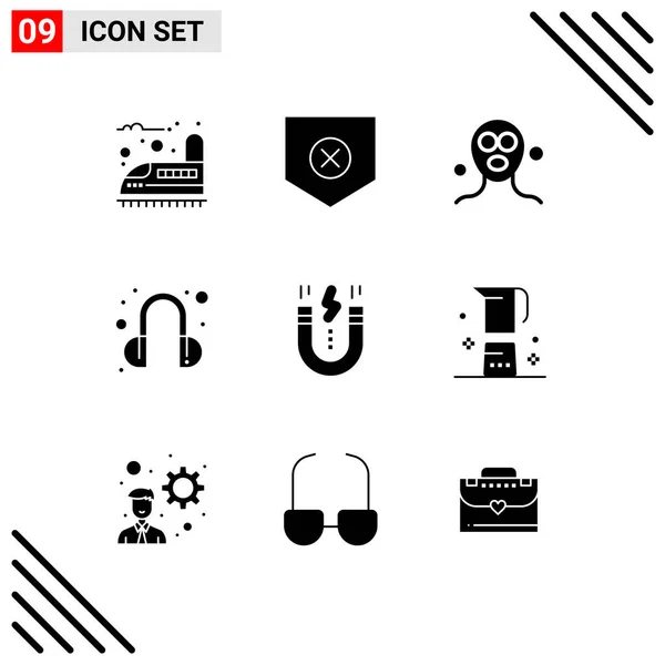 Universal Solid Glyphs Set Web Mobile Applications Interface Creative Beauty — Stock Vector