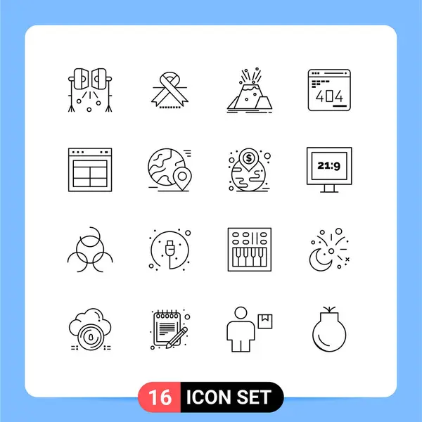 Thematic Vector Outlines Editable Symbols Web Development Medical Develop Alert — Stockový vektor