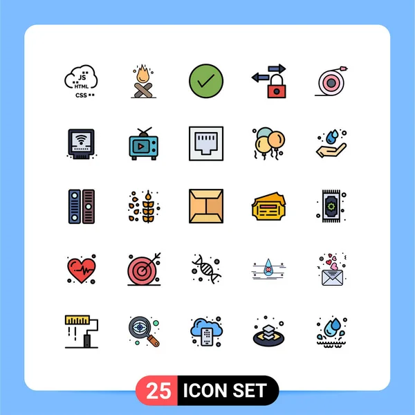 Stock Vector Icon Pack Mit Linienzeichen Und Symbolen Für Gebogene — Stockvektor