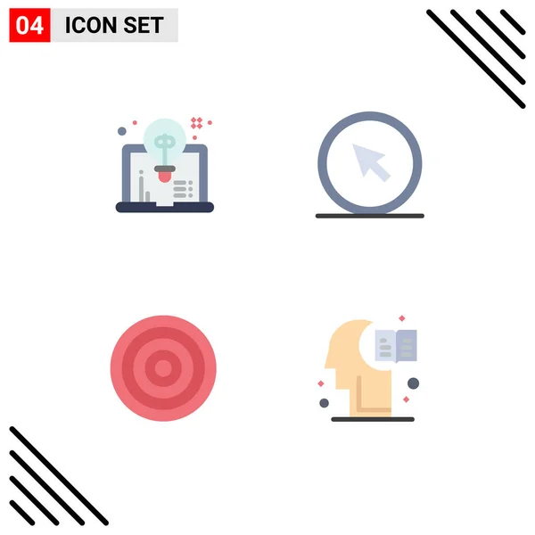 Mobile Interface Flat Icon Set Pictograms Art Board Idea Mouse — 스톡 벡터