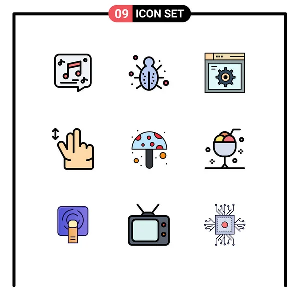 Icône Vectorielle Paquet Signes Symboles Ligne Pour Nourriture Main Protection — Image vectorielle