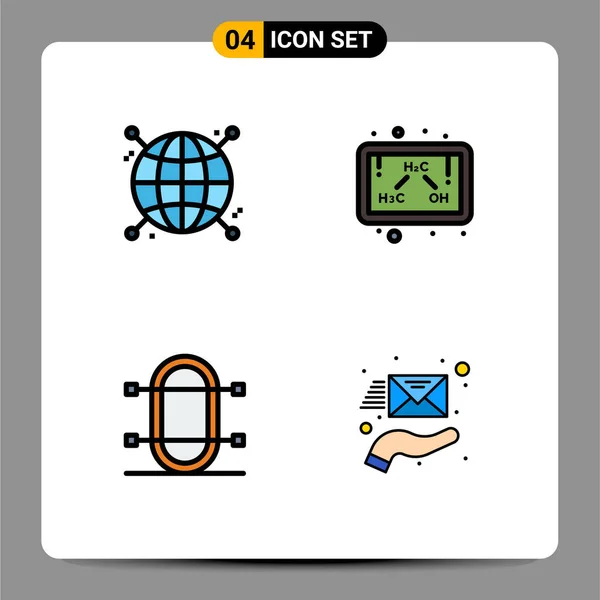 Interface Utilisateur Filledline Flat Color Pack Signes Symboles Modernes Connecté — Image vectorielle