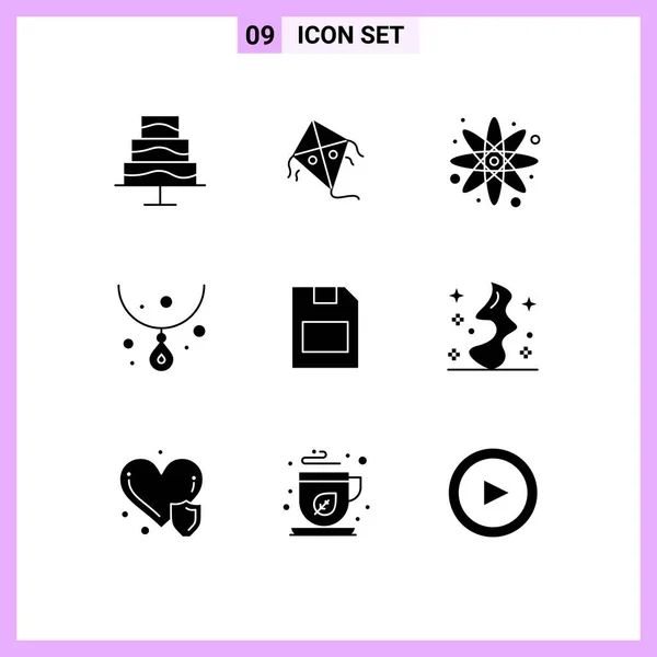 Creative Icons Modern Signs Symbols Magic Storage Science Memory Card — Stock Vector