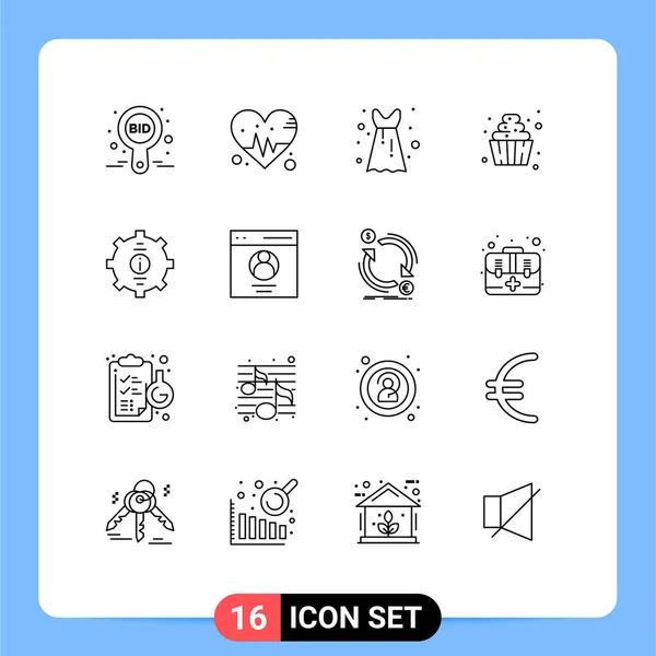 Stock Vector Icon Pack Mit Zeilenzeichen Und Symbolen Für Hilfe — Stockvektor