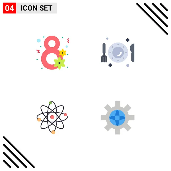 Universal Icon Symbols Group Modern Flat Icons Day Atoms Women — 스톡 벡터