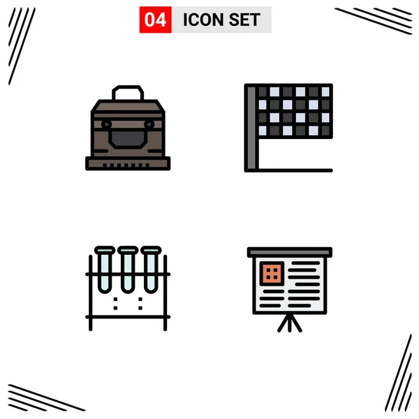 Vector Icon Pack Line Signs Symbols Bandit Lab Glassware Treasures — 스톡 벡터