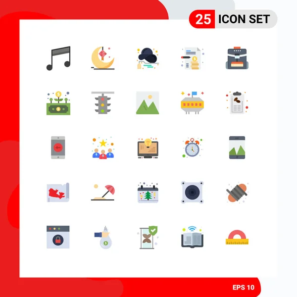 Universal Icon Symbols Group Modern Flat Colors Bag Papel Comercial —  Vetores de Stock