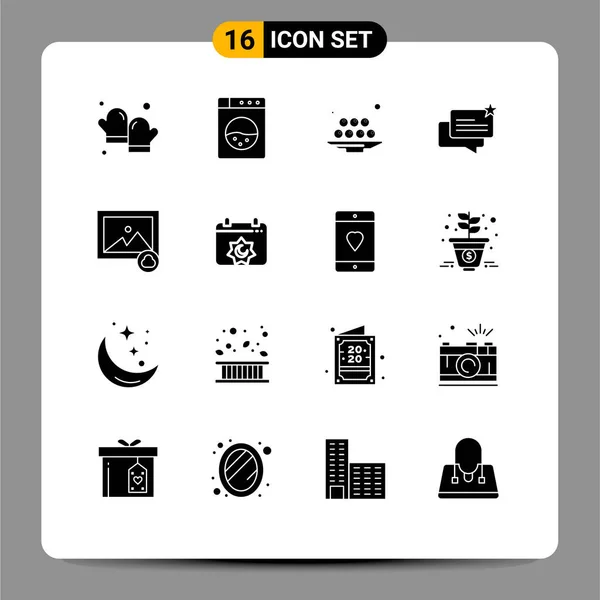Stock Vector Icon Pack Líneas Símbolos Para Fotos Nube Almuerzo — Vector de stock