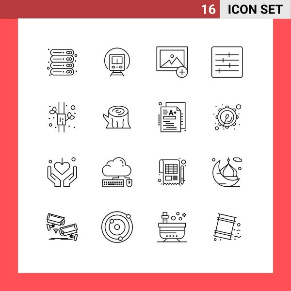 Vector Stock Icon Pack Líneas Señales Símbolos Para China Bambú — Vector de stock