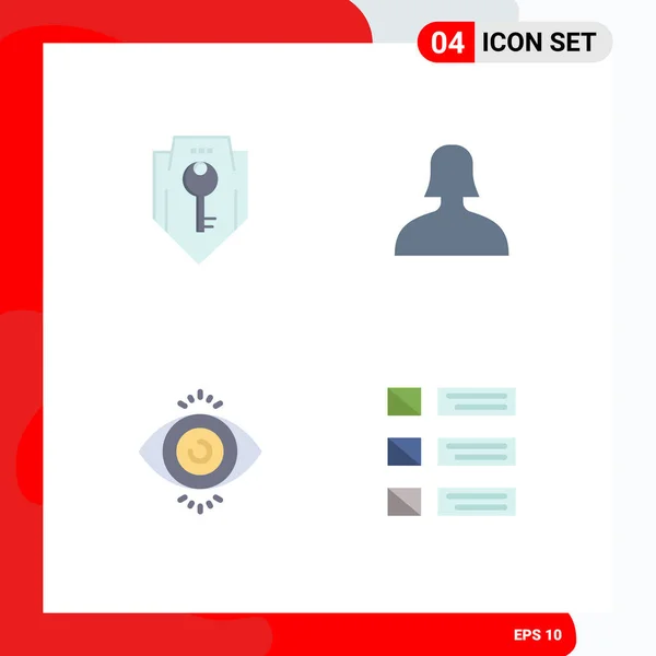 Stock Vector Icon Pack Line Signs Symbols Access Search Security — Stockový vektor