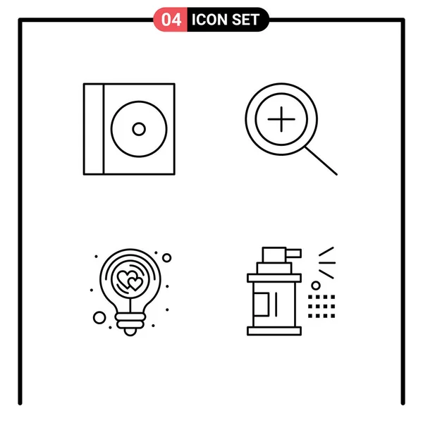 Stock Vector Icon Pack Mit Linienzeichen Und Symbolen Für Fall — Stockvektor