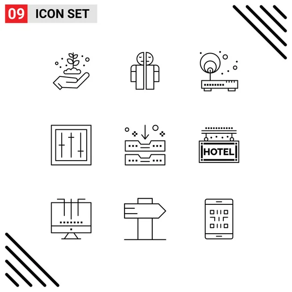 Set Modern Icons Symbols Signs Products Electronics Access Router Editable — Stock Vector