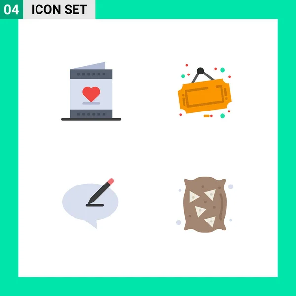 Modern Set Flat Icons Symbols Love Chat Ynes Ine Board — Vector de stock