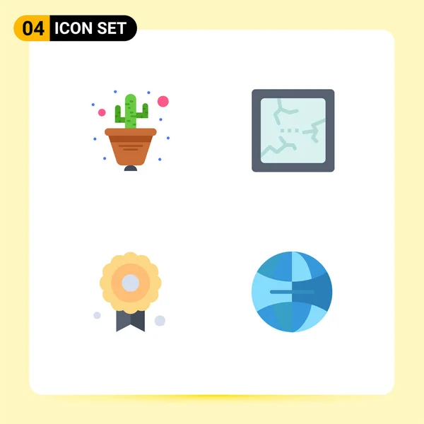 Flat Icon Concept Pour Les Sites Web Mobile Applications Cactus — Image vectorielle