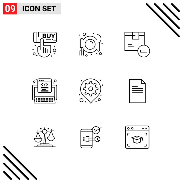 Icône Vectorielle Stock Paquet Signes Symboles Ligne Pour Gps Web — Image vectorielle