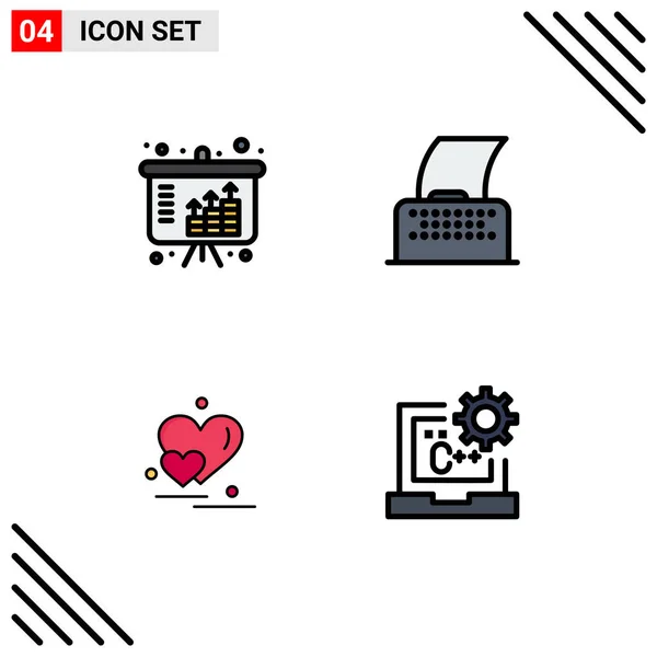 Stock Vector Icon Pack Line Signs Symbols Assets Love Investment — Stock Vector