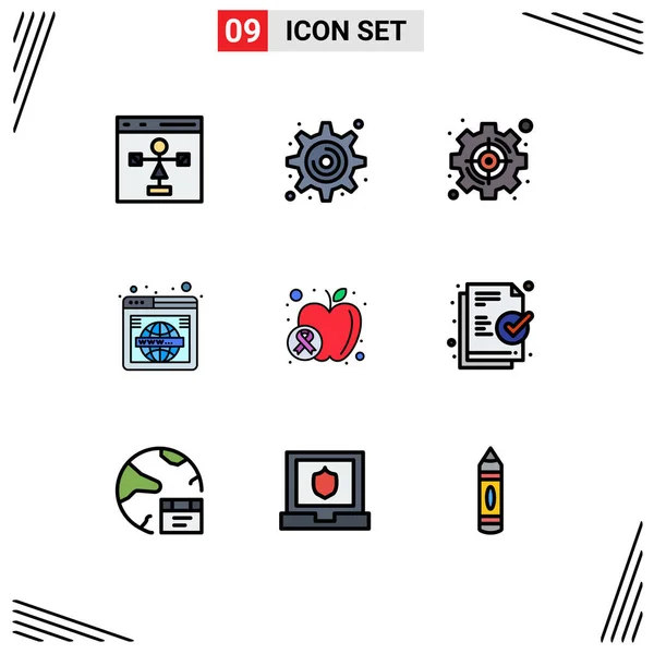 Stock Vector Icon Pack Líneas Signos Símbolos Para Mundo Web — Vector de stock