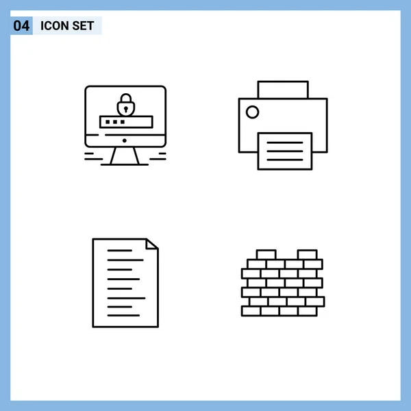 Creative Icons Современные Знаки Символы Компьютера Кода Безопасности Гаджета Сайта — стоковый вектор