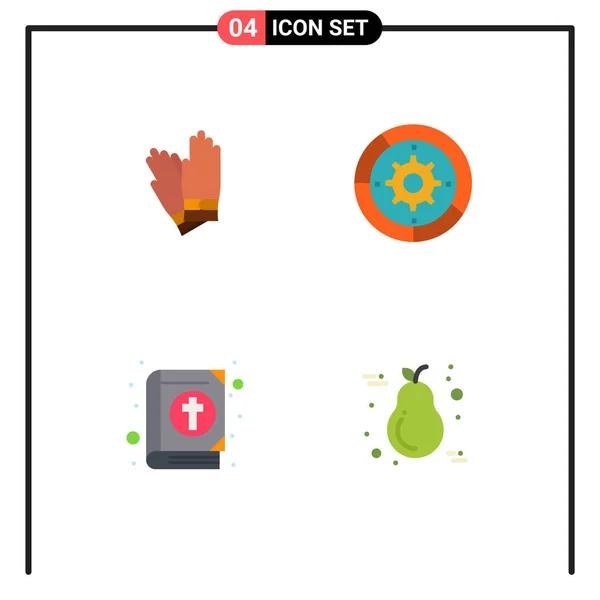 Universal Flat Icon Signos Símbolos Guantes Libro Reparación Instalación Elements — Vector de stock