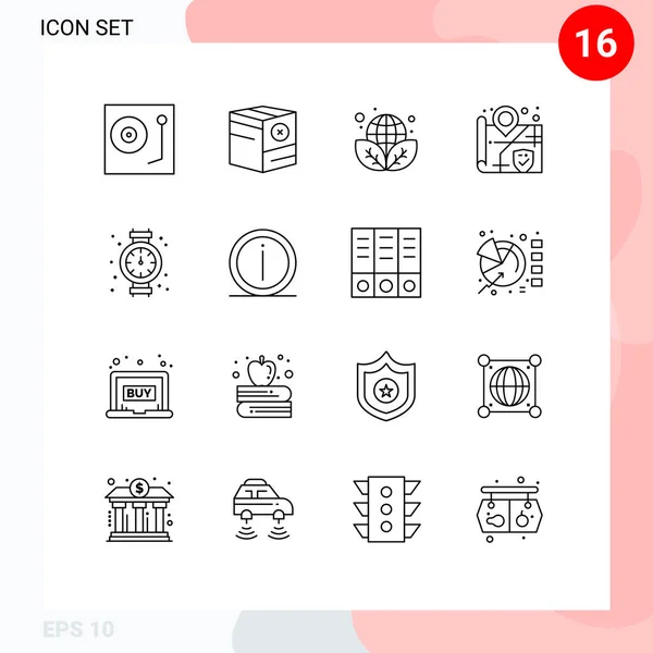 Creative Icons Modern Signs Sysymbols Gauge Security Location Environment Editable — Vector de stock