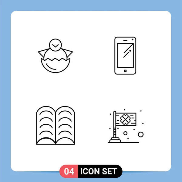 2014 Mobile Interface Line Set Pictograms Egg Samsung Baby Smart — 스톡 벡터