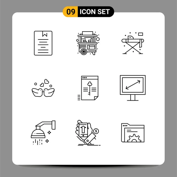 Universal Icon Symbols Group Modern Outlines File Couple Thailand Love — Stock Vector