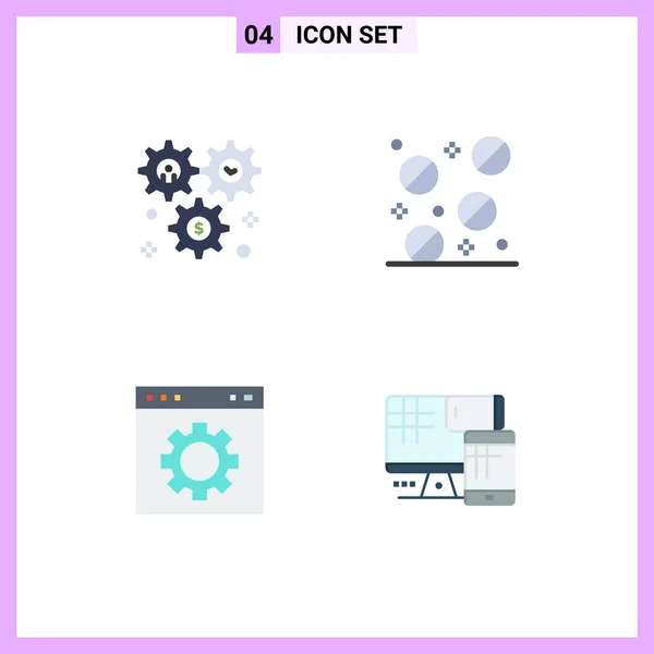 Benutzeroberfläche Flaches Icon Pack Moderner Zeichen Und Symbole Für Zahnrad — Stockvektor