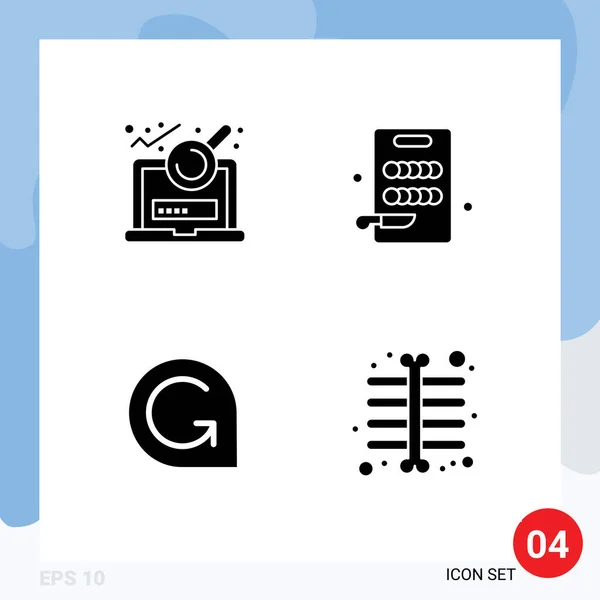 Pack Modern Solid Glyphs Signs Symbols Web Print Media Analysis — Stock Vector